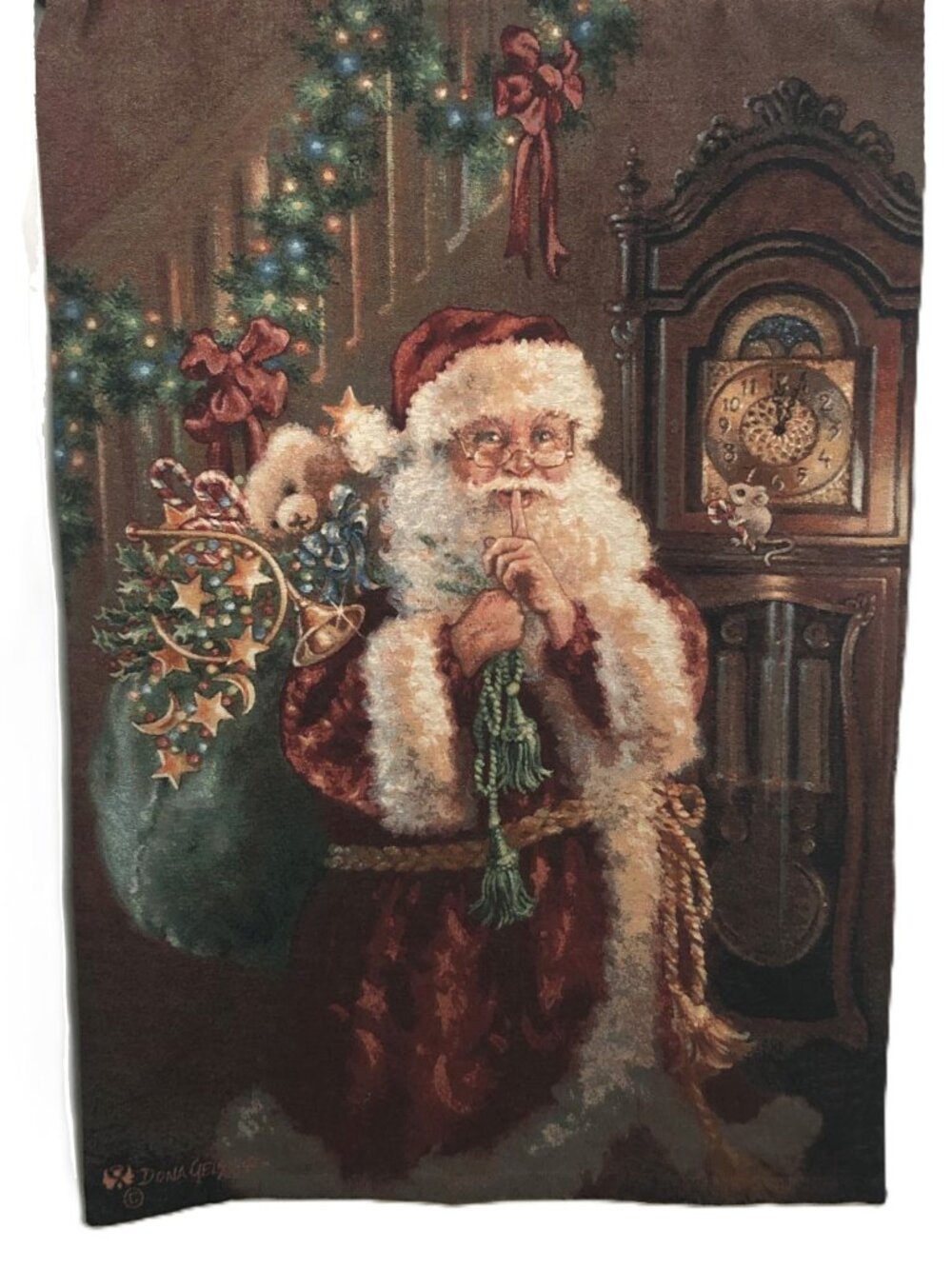 Santa Claus Christmas Tapestry Wall Hanging by Dona Gelsinger Made in the USA